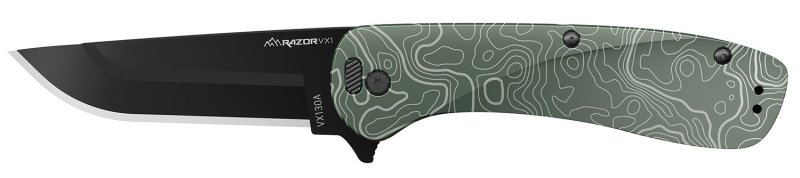 Outdoor Edge VX130C-C Razor VX1 3.0" Green Aluminum Knife