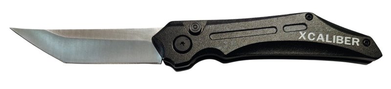 Xcaliber Switchblade Folding Tanto 3.5in D2 Steel Blade Black Aluminum