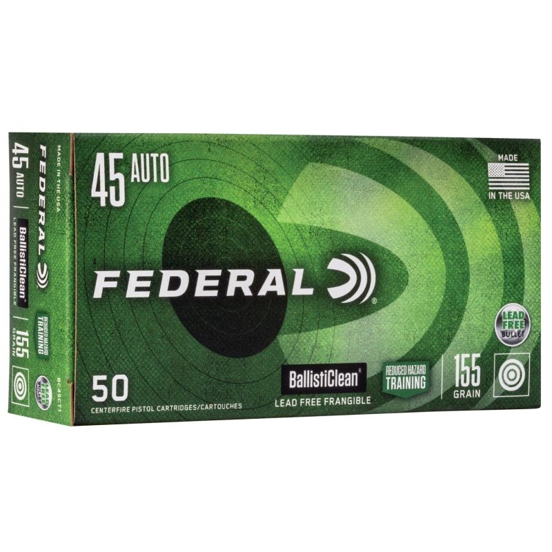 Federal BC45CT1 BallistiClean 45 ACP 155 gr Lead-Free Frangible 50 Bx/20