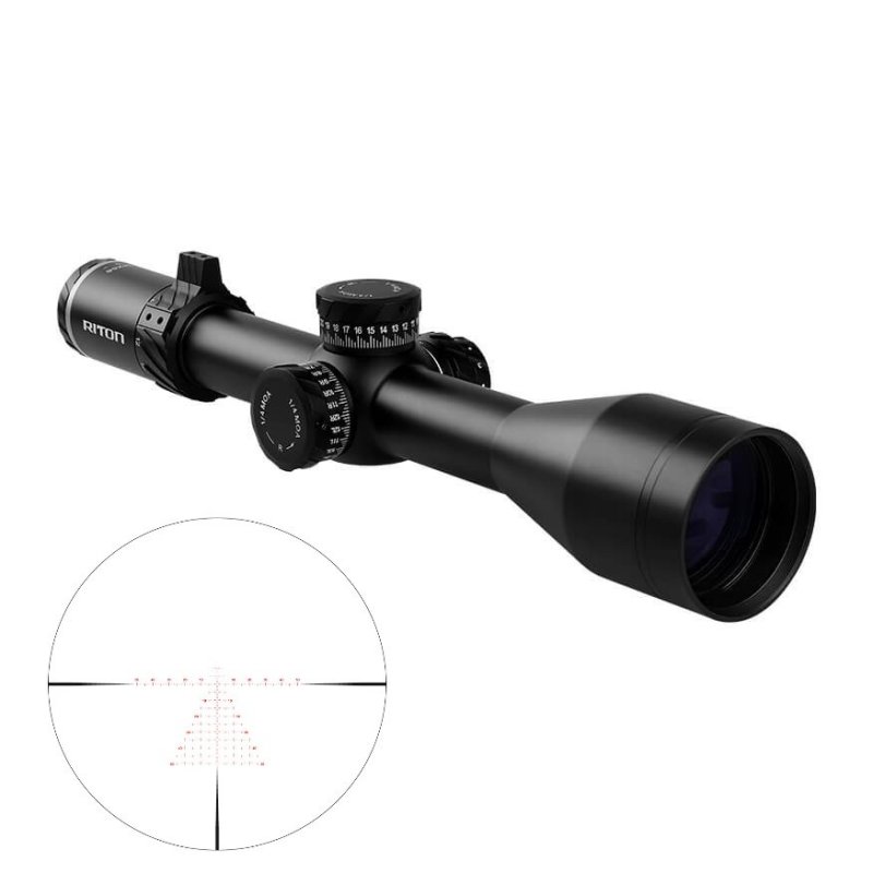 Riton 5C428LFI23 5 Conquer Rifle Scope 4-28x56 FFP HD Glass Matte Black