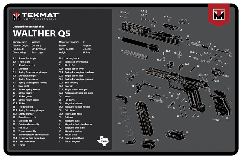 TEKMAT TEKR17WALQ5SF 11x17 Black Cleaning Mat Rubber Thermoplastic Fiber