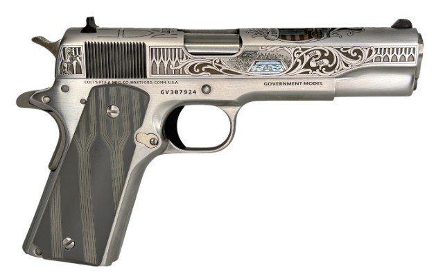 Colt 01911C-SS-1911 .45 ACP 5 In Engraved Stainless Grey 7-Round
