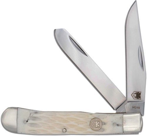 CobraTec CTTDTRPWHTBN Trapper Two Blade G-10 White Bone/SS Slip Joint