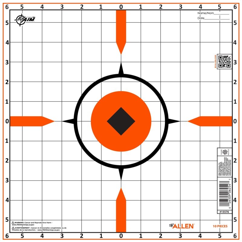 Allen 15576 RIGID SIGHT-IN TARGET 10PK