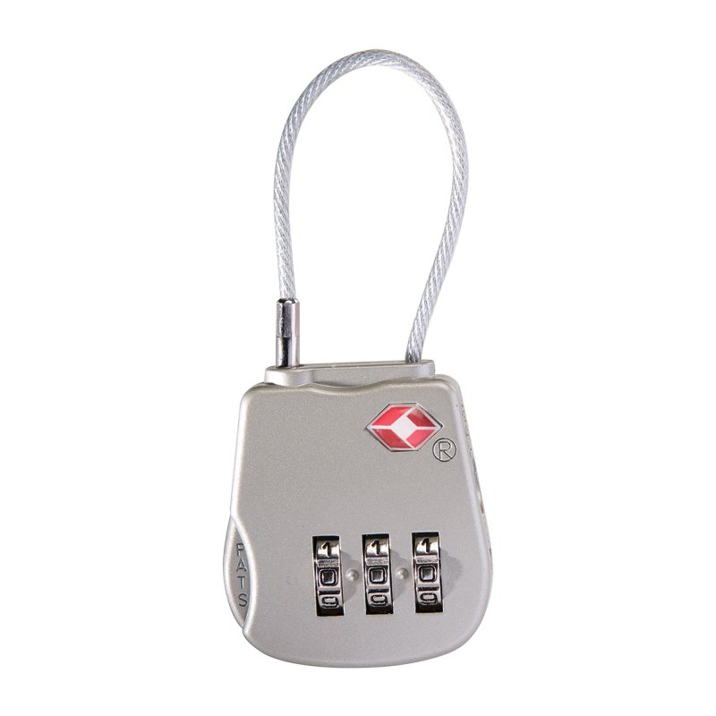 Pelican Gray TSA Lock w/Steel Cable - TSA Accepted Combination Lock