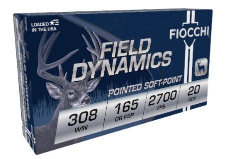 Fiocchi 308D Field Dynamics 308Win 165gr Pointed Soft Point 20 Per...