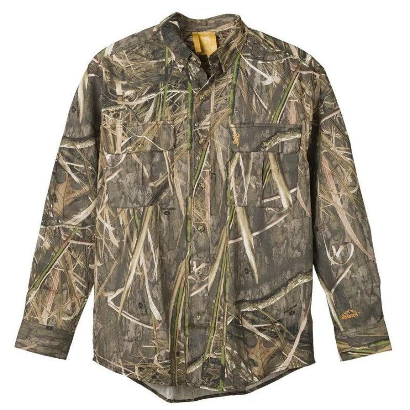 Browning Wasatch-CB Shirt Cotton Long Sleeve Button-Front Mossy Oak