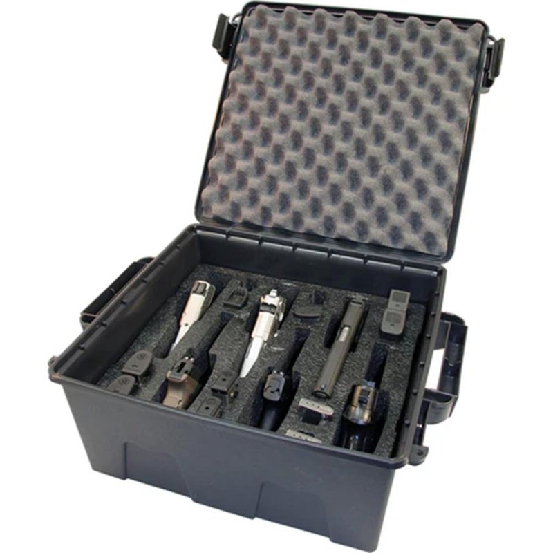 MTM TPC6 Tactical Pistol Case Dark Earth, Holds 6 Handguns, Water-Resistant