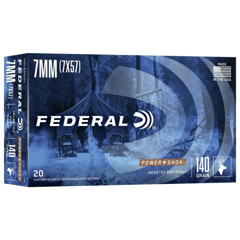 Federal Premium Power-Shok 7mm Mauser 140 Grain JSP 20 Rounds 7B