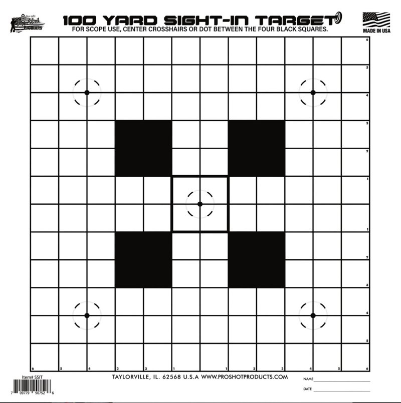 Pro-Shot SSIT12PK Sight-In Hanging Heavy Paper 100yds 14" x 14"