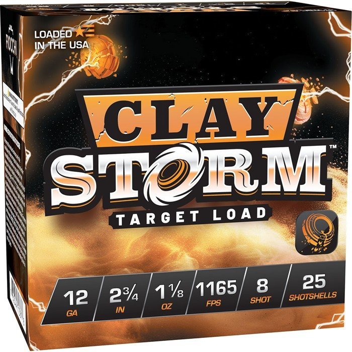 Fiocchi AMMUNITION CLAY STORM 12 GAUGE 2-3/4" 1-1/8OZ #8 SHOT 1165 FPS 25/BOX
