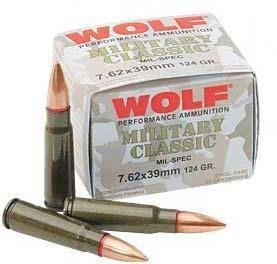 Wolf MC762BFMJ 7.62x39mm 124 Grain FMJ 20rd Steel Case Ammo