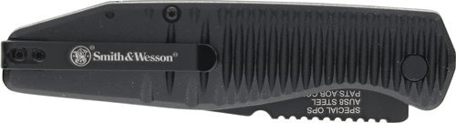Smith & Wesson 1215357 Folding Knife Plain Push Button Blade