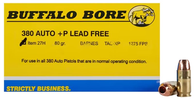 Buffalo Bore 27H20 .380 ACP +P 80gr Barnes TAC-XP Lead-Free 20 Rds