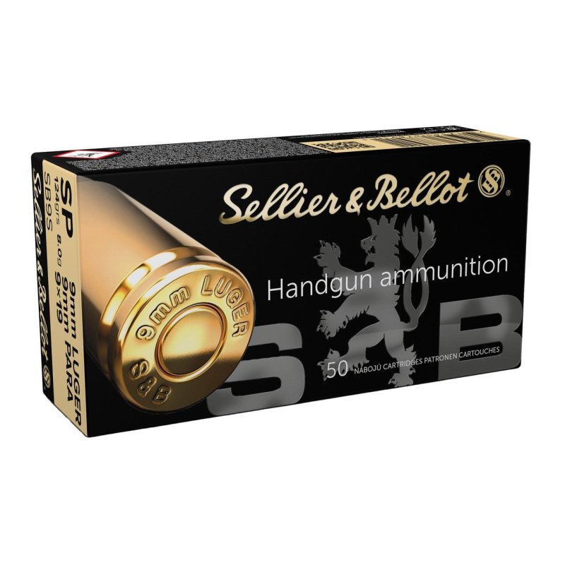 Sellier & Bellot SB9S 9mm Luger 124gr Soft Point Ammo 50 Rounds