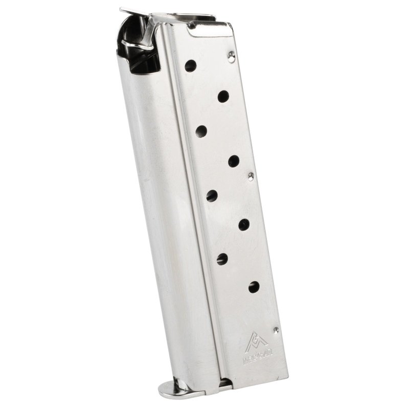 Mec-Gar MGCGOV9LN 1911 9mm 9rd Nickel Carbon Steel Magazine