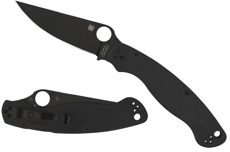 Spyderco C36GPBK2 Military 2 4” Folding Plain Black DLC CPM S30V SS...