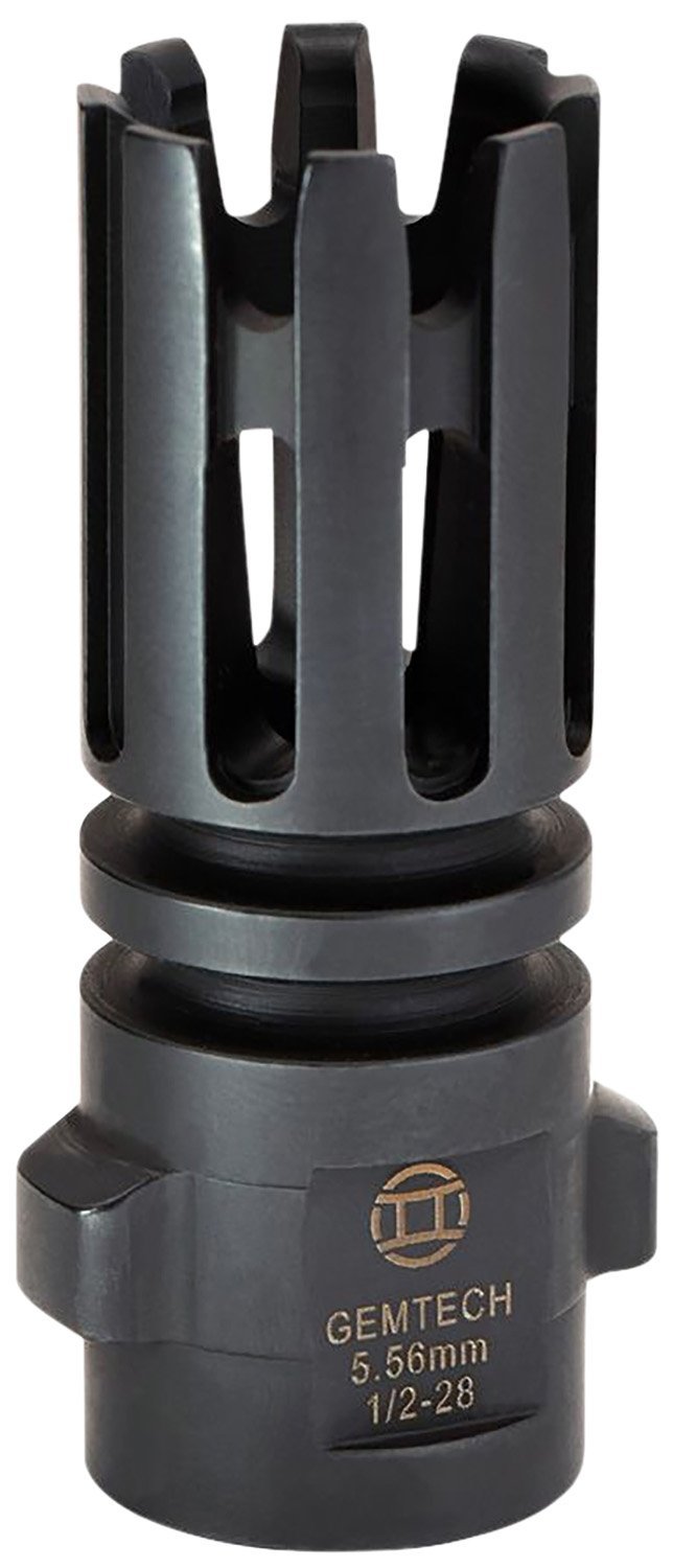 Gemtech Quickmount Flash Hider 5.56mm 1/2-28 TPI 2.40in Black Steel