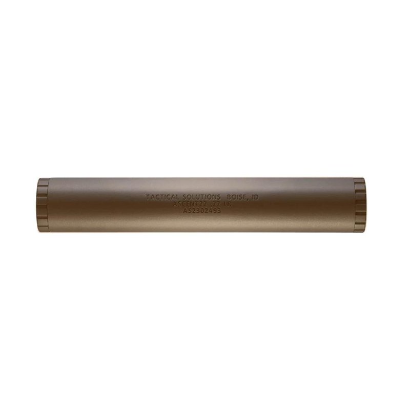 TacSol ASCENT22 Direct Thread Rimfire Suppressor Quicksand .22 LR 1 Dia Thread 1/2 x 28