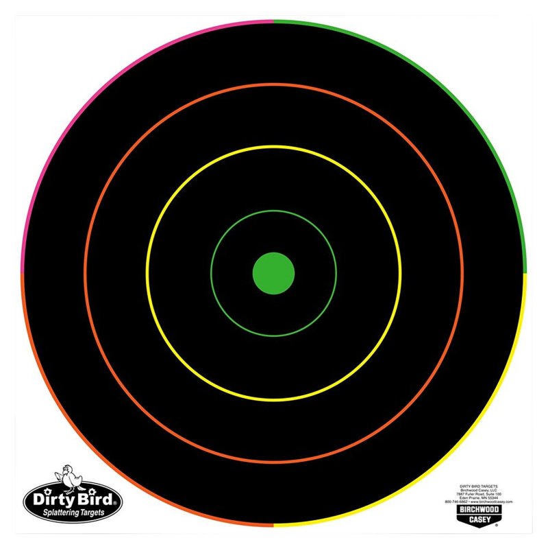 Birchwood CASEY Dirty Bird 12in Multi-Color Bull's-Eye Trgt 100-Pack 35870