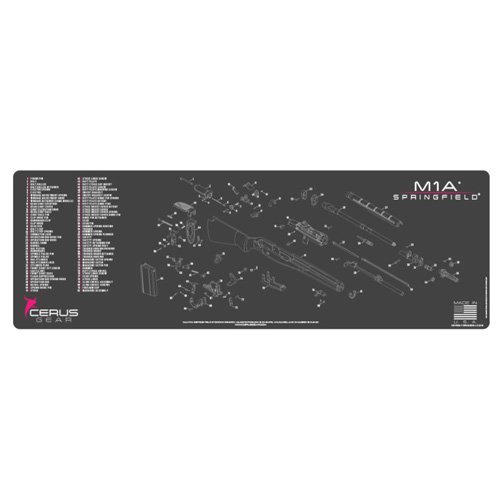 Cerus Gear RM-M1A-SCH-PNK M1A1 Schematic Cleaning Mat Charcoal Gray/Pink