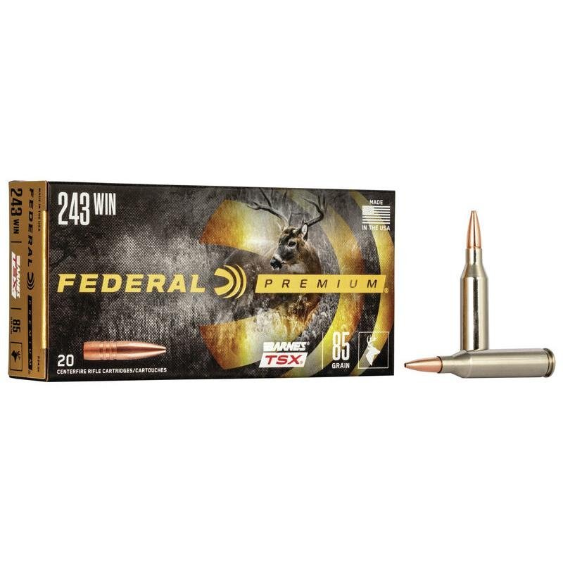 Federal Premium Ammunition P243K 243 Win 85 gr Barnes TSX 20 Per Box