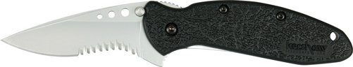 Kershaw 1620ST Scallion Knife 2.40 in Part Serrated Drop Point Black