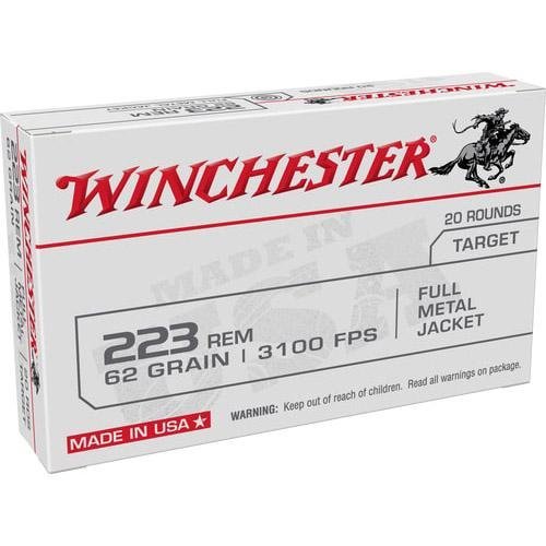 Winchester W223FMJ62 223 Remington 62 Grain FMJ 20 Round Box