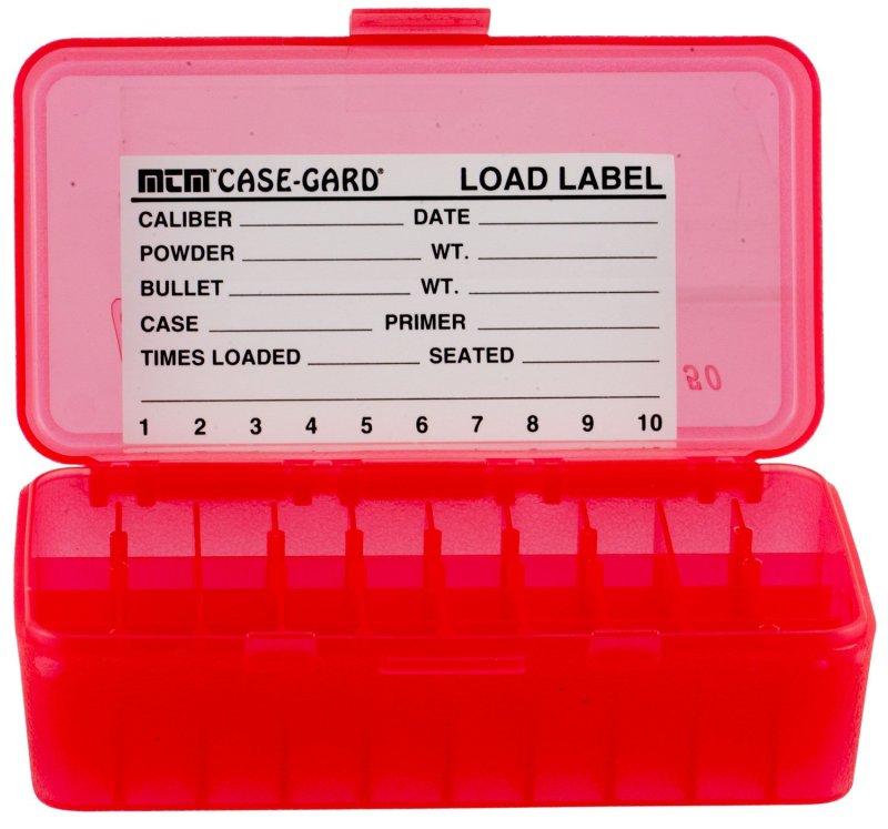 MTM Case-Gard P504429 Ammo Box 50 Rounds Clear Red Polypropylene