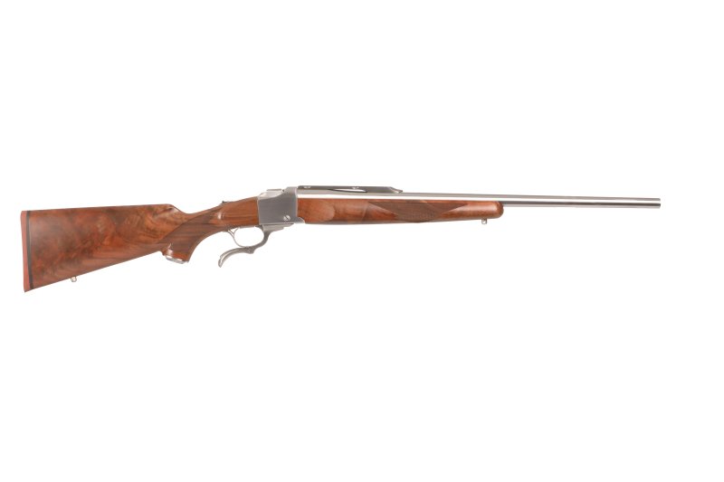Ruger 21344 No. 1 Sporter 6.5 PRC 24" Stainless Rifle, Walnut Stock