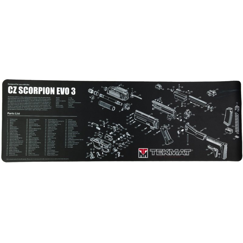 TekMat TEKR36CZSCORPION Cleaning Mat 12 in x 36 in Black for CZ Scorpion
