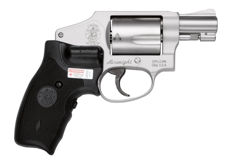 Smith & Wesson 163811 Model 642 Airweight 38 Special + P Stainless Steel 1.88" Barrel & 5rd Cylinder, Matte Silver Aluminum Alloy J-Frame, Includes Crimson Trace LG-305 Lasergrip