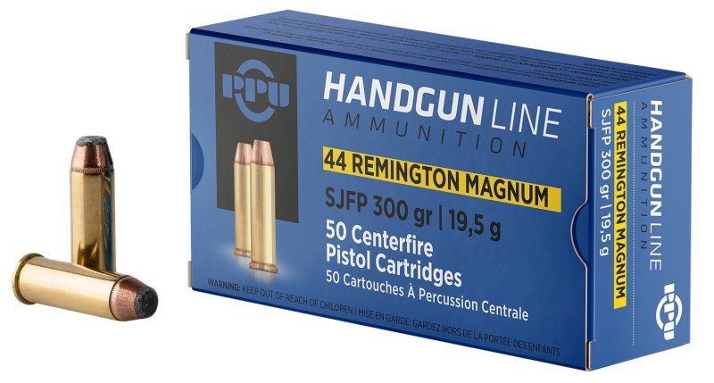 Prvi Partizan PPH44MF 44 Rem Mag 300gr Semi Jacketed Flat Point 50 Box