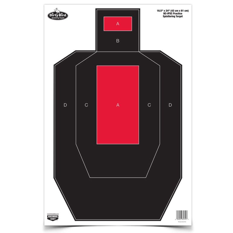Birchwood Casey 35743 Dirty Bird IPSC Target 16.5 x 24 Red Black 3 Pack