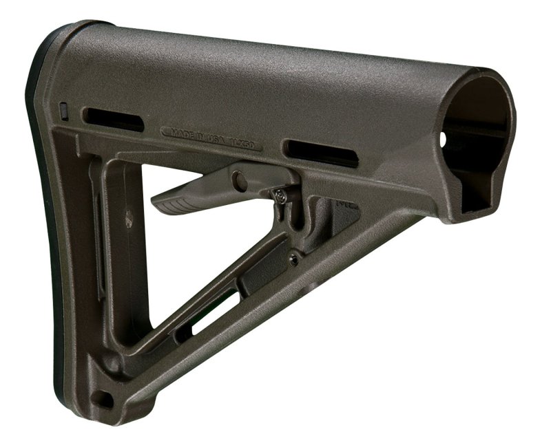 Magpul Industries MOE Rifle Stock, AR-15/M-16 Mil-Spec, OD Green, Adjustable Length, Ambidextrous, MAG400OD
