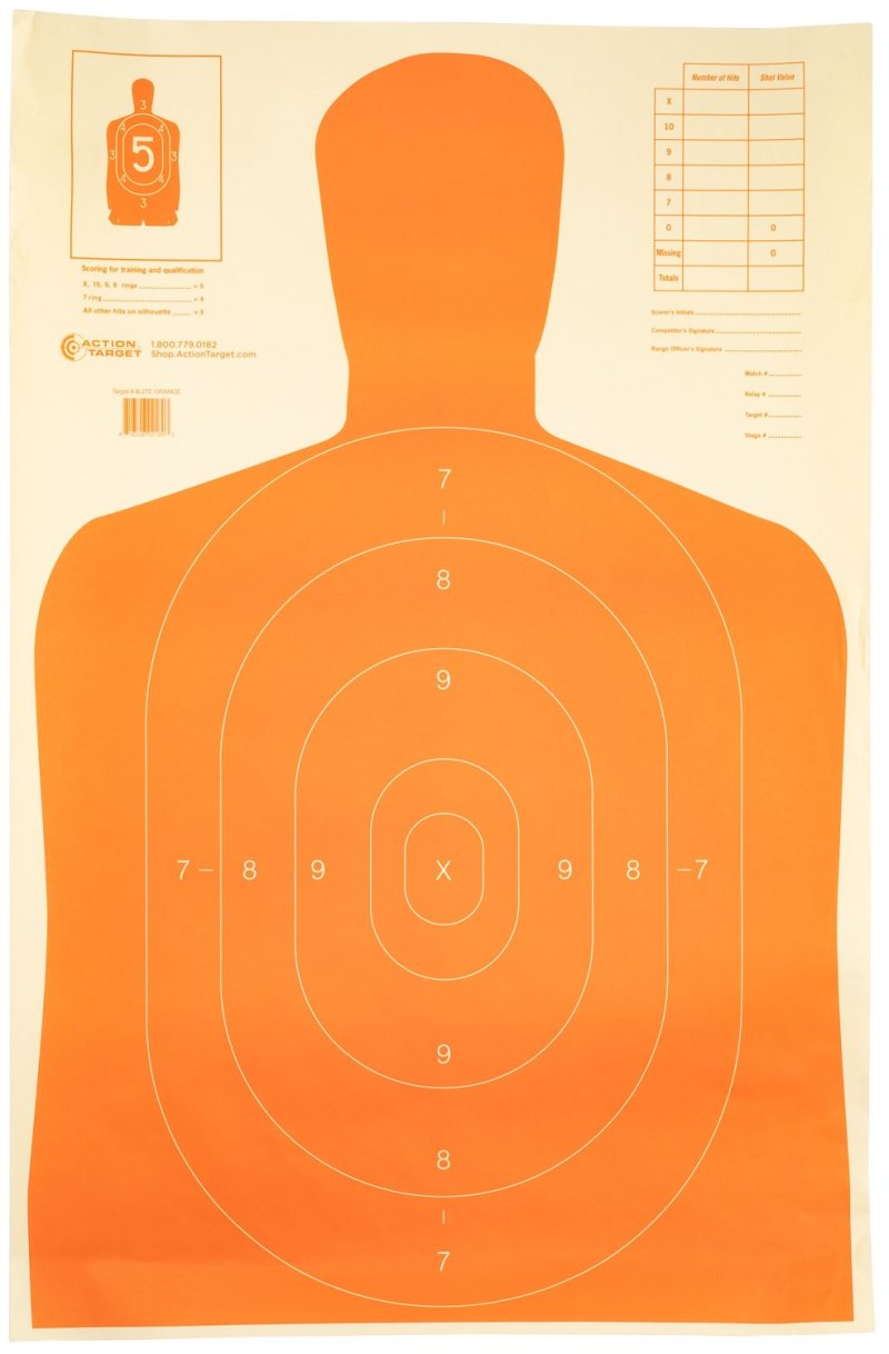 Action Target B27EORANGE 23x35In Silhouette Paper Targets 100 Pack