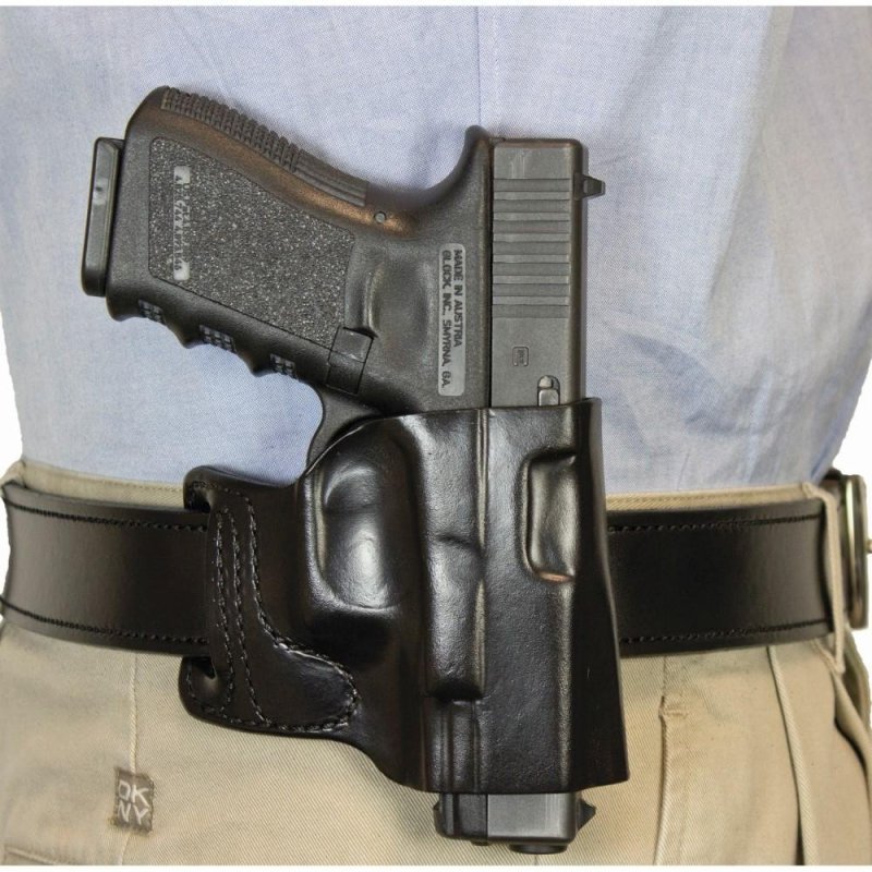 DeSantis E-GAT Slide Holster Glock 43 Black Right Leather