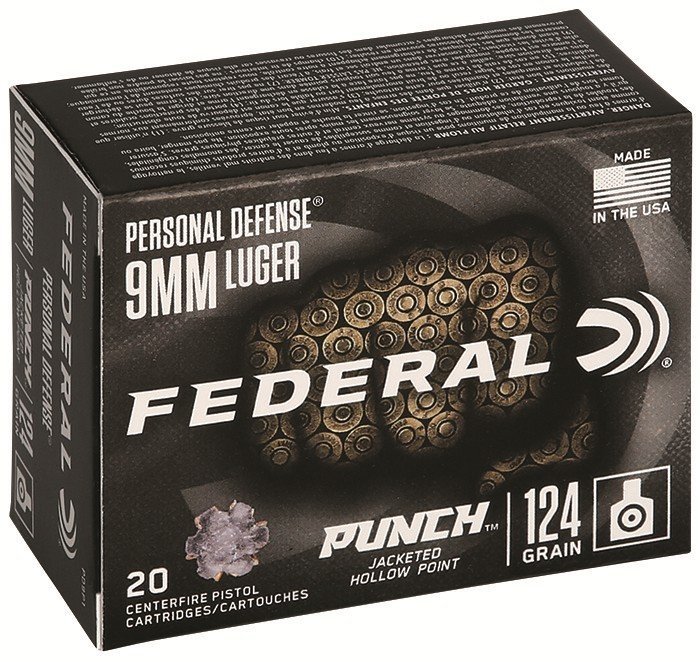 Federal PD9P1 9mm Luger 124 Grain Jacketed Hollow Point 4 in 20 Rounds