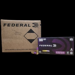 Federal Syntech Training Match Subsonic 9mm, 147gr Syntech Jacket Flat Nose, 500rd Case