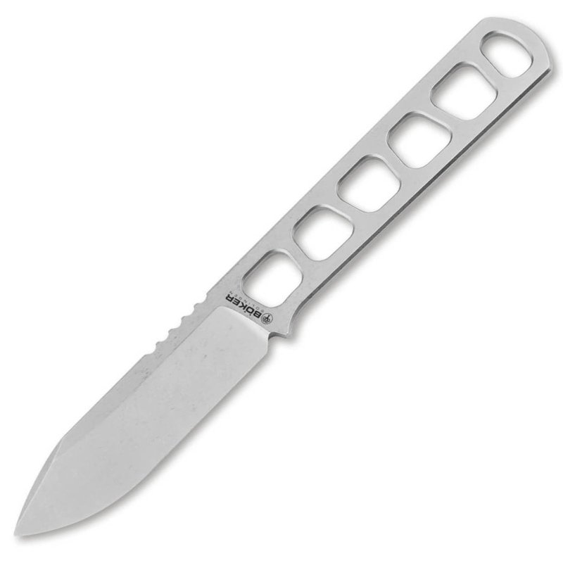 Boker BFF Packlite 2.6in Drop Point PlainEdge Gray Steel
