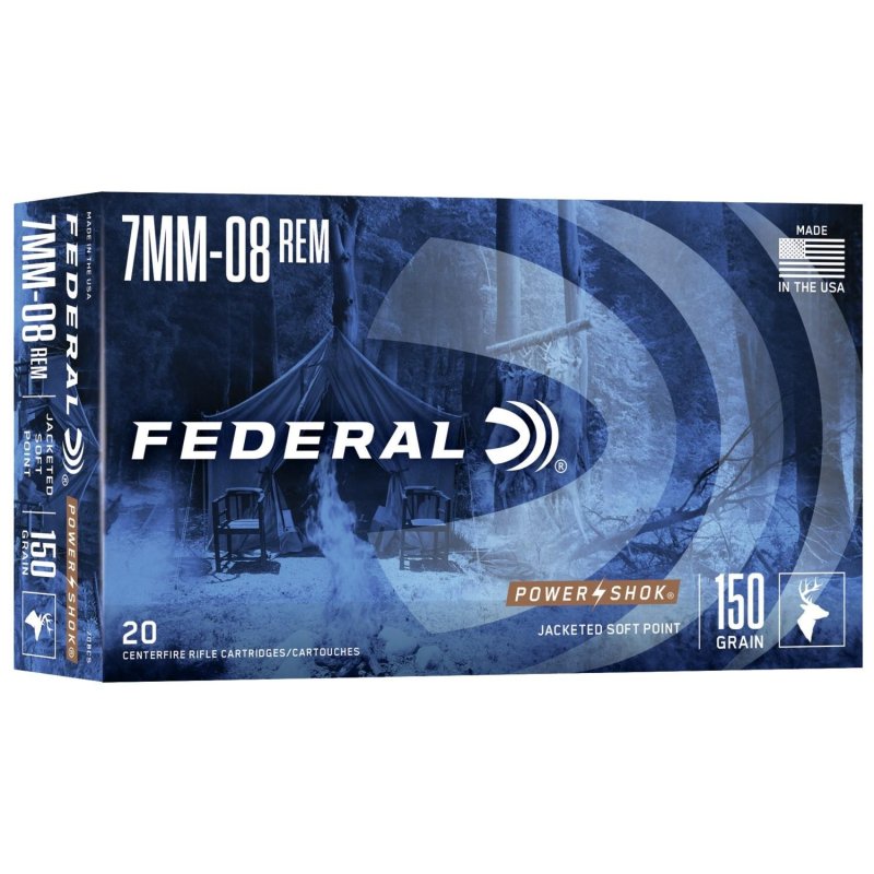 Federal 708CS 7mm-08 Rem 150 Grain Jacketed Soft Point 20 Rounds
