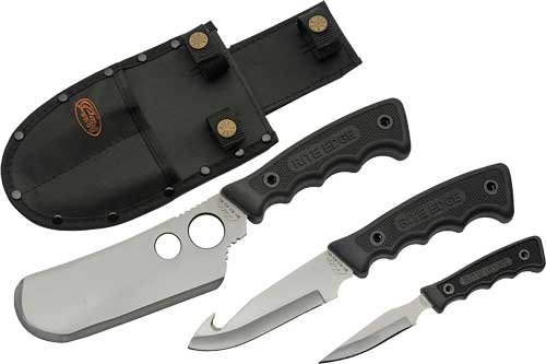 SZCO Rite Edge 211167 3PC Skinning Set Black Rubber Handle/Sheath