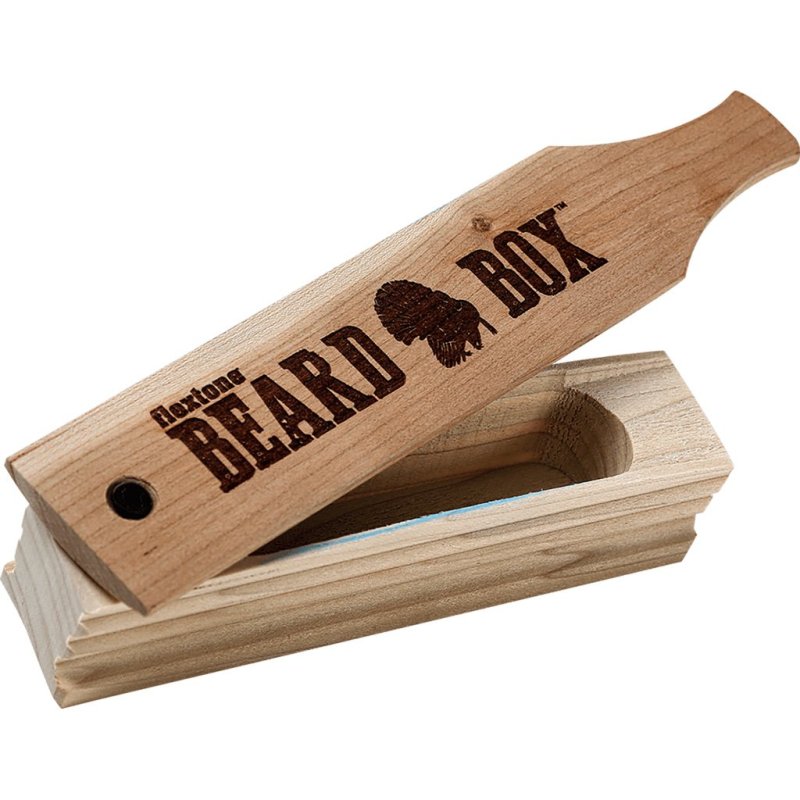 Flextone FLXTK118 Beard Box Turkey Call, Black Cherry Lid, Poplar Base