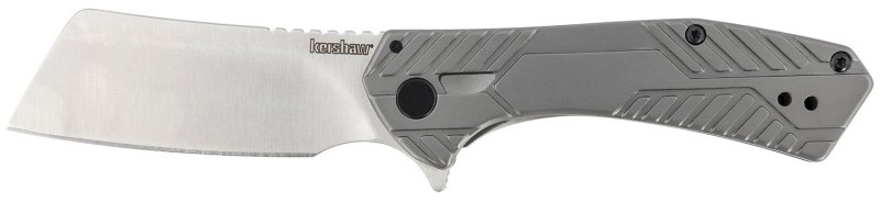 Kershaw 3445 Static 2.9" Folding Cleaver Satin Blade Gray Steel Handle