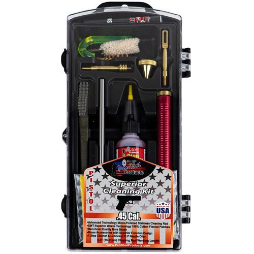 Pro-Shot Products P45KIT Classic .45 Cal Pistol Cleaning Kit Yellow Case