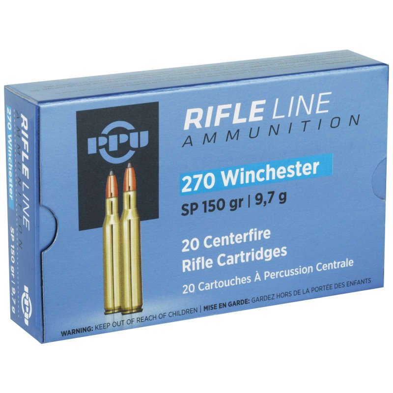 PPU PP2702 Standard Rifle 270Win 150gr Soft Point 20 Per Box/10 Case