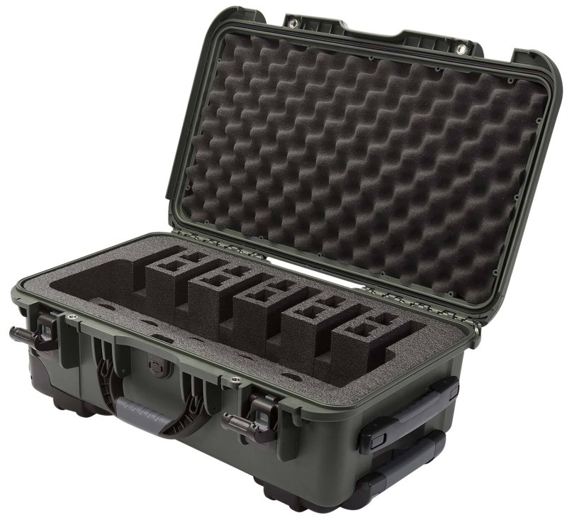 Nanuk 9356UP6 Olive Pistol Case, Foam Padding, 22"x14"x9" Interior