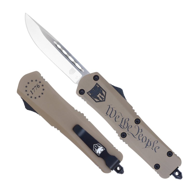 CobraTec MWTPFS-3DNS We the People OTF Knife 3" D2 Steel Glass Breaker