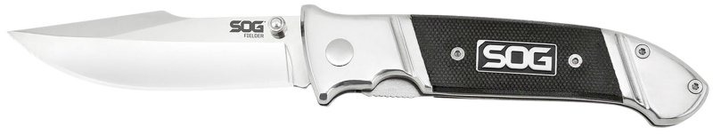 SOG Fielder FF38CP 3.30 In Folding Clip Point Plain Satin