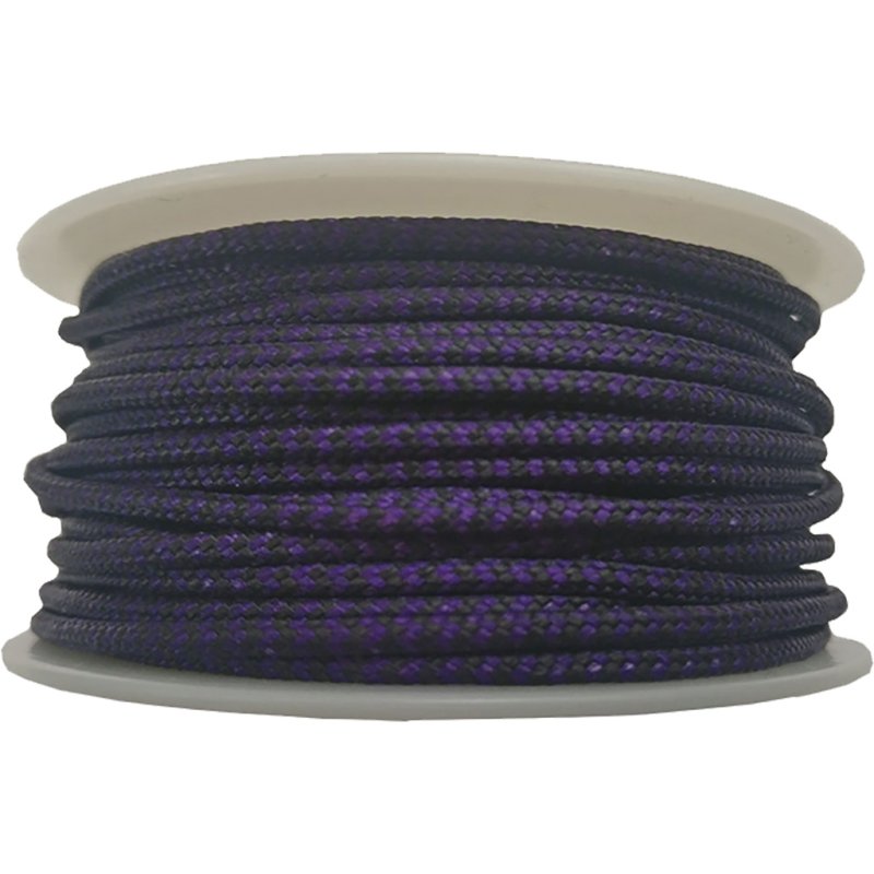 Stiff Braided Polyester D-Loop Material in Purple/Black 1m